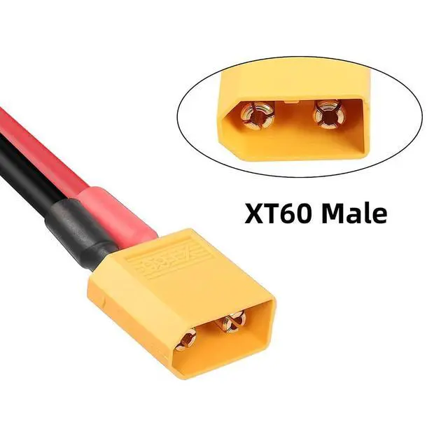 Alt view image 4 of 7 - XT60 Power Connector Male to Female 12AWG Extension Cable High Current Compatible with RC Battery Quadcopter Multirotor Portable Charge Station Solar Panel (50cm)