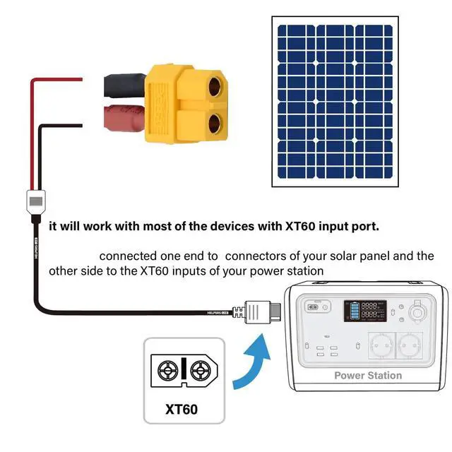 Alt view image 6 of 7 - XT60 Power Connector Male to Female 12AWG Extension Cable High Current Compatible with RC Battery Quadcopter Multirotor Portable Charge Station Solar Panel (50cm)