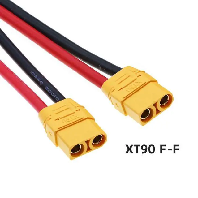 Alt view image 3 of 7 - XT90 Power Connector Female to Female 10AWG Extension Cable High Current Compatible with RC Battery Quadcopter Multirotor Portable Charge Station Solar Panel (50cm)