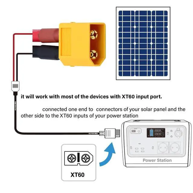 Alt view image 2 of 7 - XT60 Power Connector Male to Male 12AWG Extension Cable High Current Compatible with Quadcopter Multirotor RC Battery Portable Charge Station Solar Panel (50cm)