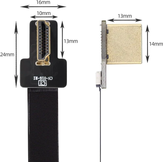 Alt view image 2 of 7 - CYFPV HDMI Type A Male Connector Right Angled 90 Degree for FPV HDTV Multicopter Aerial Photography