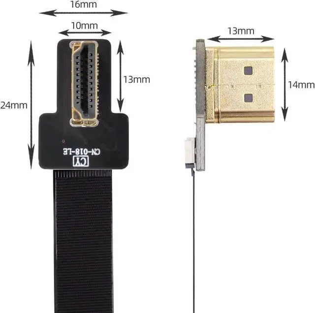 Alt view image 2 of 7 - CYFPV HDMI Type A Male Connector Left Angled 90 Degree for FPV HDTV Multicopter Aerial Photography