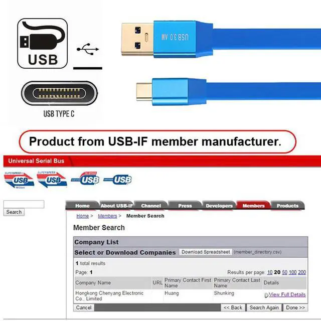 Alt view image 4 of 7 - Slim USB 3.0 Type-A Male to USB-C Type-C Male Cable Ultra Flat Data Blue 10Gbps Compatible with Laptop Computer Disk SSD Camera (100cm)