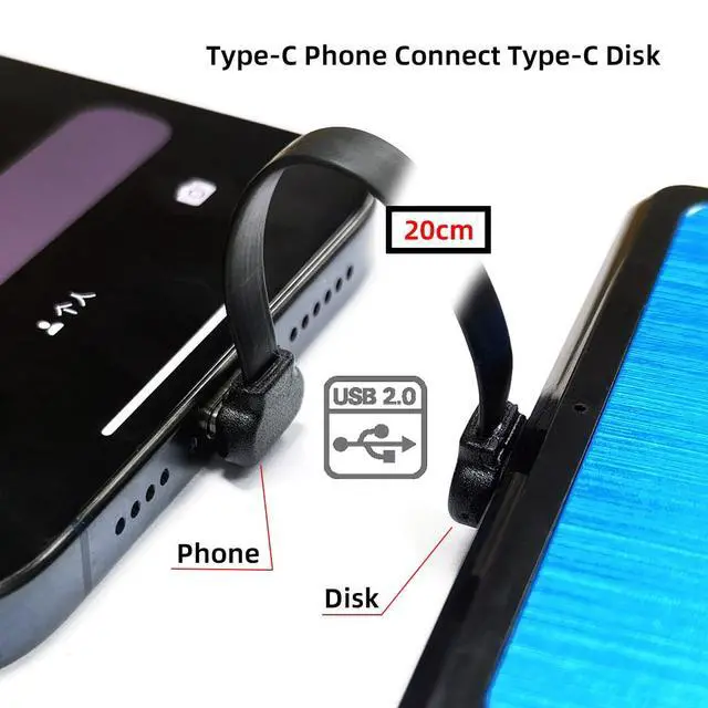 Alt view image 3 of 7 - 90 Degree Dual Angled USB-C Type C to USB-C Ultra Slim Flat Power USB2.0 Data Cable Angled Connector 65W Fast Charge Compatible with Laptop Tablet Phone (200mm)
