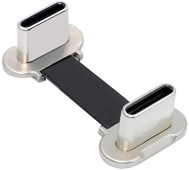 Main image of 90 Degree Dual Angled Ultra Slim Flat USB-C Type C to USB-C Power USB2.0 Data Cable 65W Fast Charge Compatible with Laptop Tablet Phone (20mm)