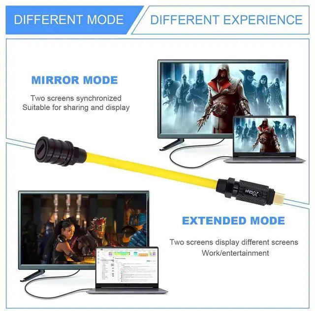 Alt view image 7 of 7 - Ultra Soft High Flex USB-C USB4 Cable 20Gbps Data 140W 8K Video Compatible with Gaming Keyboard Mouse Type-C Male to Female Extension Cable (1.0m)