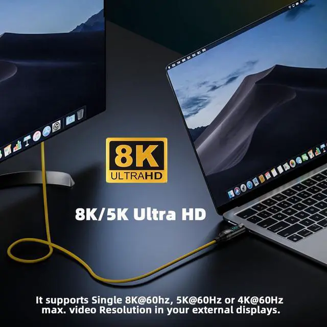 Alt view image 2 of 7 - Smart LED Display USB-C USB4 Cable 20Gbps Data 100W Power 8K Video Compatible with Laptop Disk Phone Type-C Male to Male Cable (1.0m)