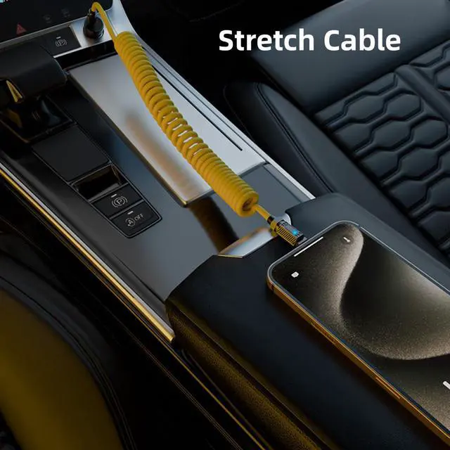 Alt view image 7 of 7 - Stretch Coiled USB-C USB4 Cable 20Gbps Data 140W 8K Video Compatible with Gaming Keyboard Mouse Type-C Male to Male Cable (1.8m)