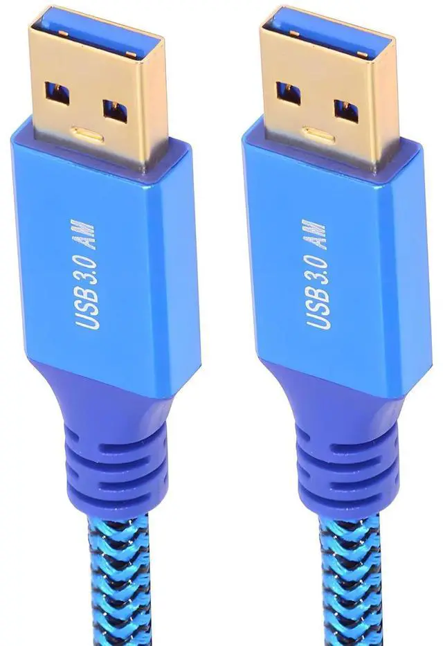 Main image of USB 3.0 Type-A Male to USB3.0 Type-A Male Cable Extension Blue Sleeve Braid Compatible withDisk SSD Camera Data Laptop Desktop 5Gbps (300cm)