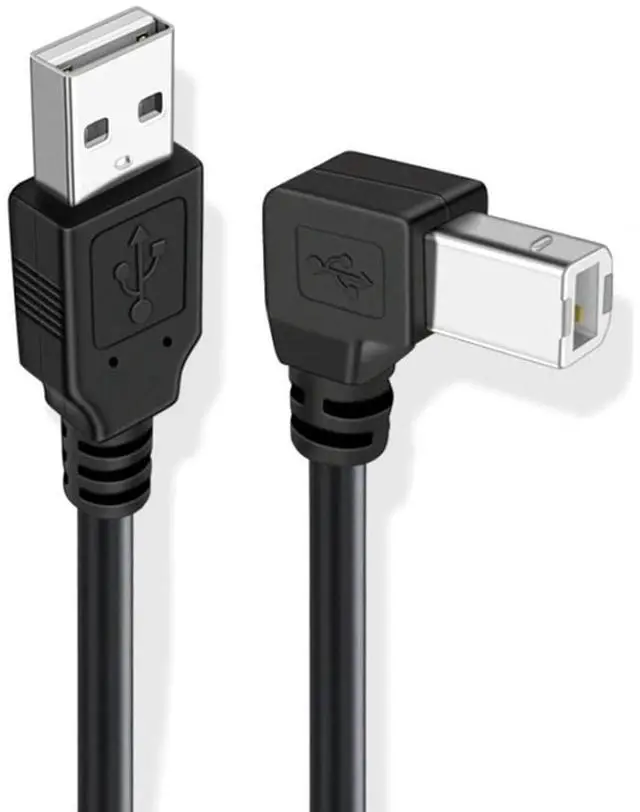 Main image of Right Angled USB 2.0 Type-B Male 90 Degree Connector to Type-A USB Male Data Power Compatible withDisk Printer Scanner Cable 150cm