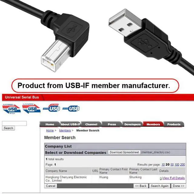 Alt view image 7 of 7 - Left Angled USB 2.0 Type-B Male 90 Degree Connector to Type-A USB Male Data Power Compatible withDisk Printer Scanner Cable 150cm
