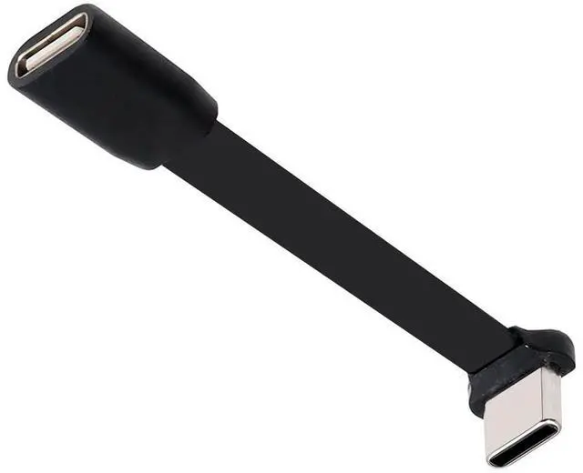 Main image of Ultra Slim Flat USB-C Type-C Male to Male USB-C Power USB2.0 Data Cable 90 Degree Up Down Angled 65W Fast Charge Compatible with Laptop Tablet Phone (66mm)
