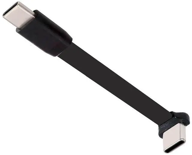 Main image of Type-C Ultra Slim USB-C Flat Male to Female Extension Power USB2.0 Data Cable 90 Degree Up Down Angled 65W Fast Charge Compatible with Laptop Tablet Phone (66mm)