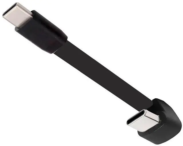 Main image of Type-C Ultra Slim USB-C Flat Male to Female Extension Power USB2.0 Data Cable Opposite U Shape Back Angled 65W Fast Charge Compatible with Laptop Tablet Phone (64mm)