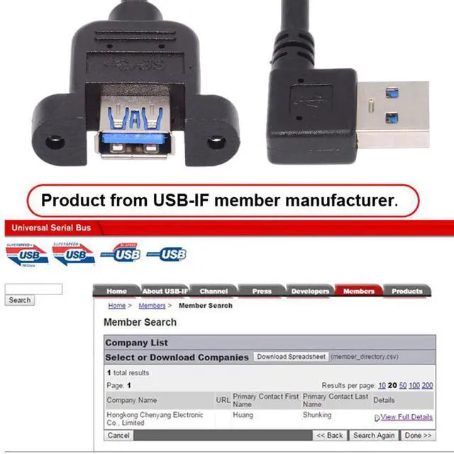 Alt view image 5 of 7 - Left Angled Cord USB 3.0 Male to Female Type-A Panel Type Extension Cable Super Speed 90 Degree Connector Compatible with Tight Spaces HDTV Desktop Laptop Gaming (30cm)