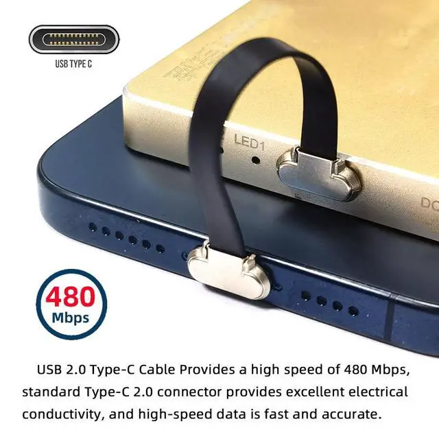 Alt view image 6 of 7 - 90 Degree Dual Angled USB-C Type C to USB-C Ultra Slim Flat Power USB2.0 Data Cable 65W Fast Charge Compatible with Laptop Tablet Phone (70mm)