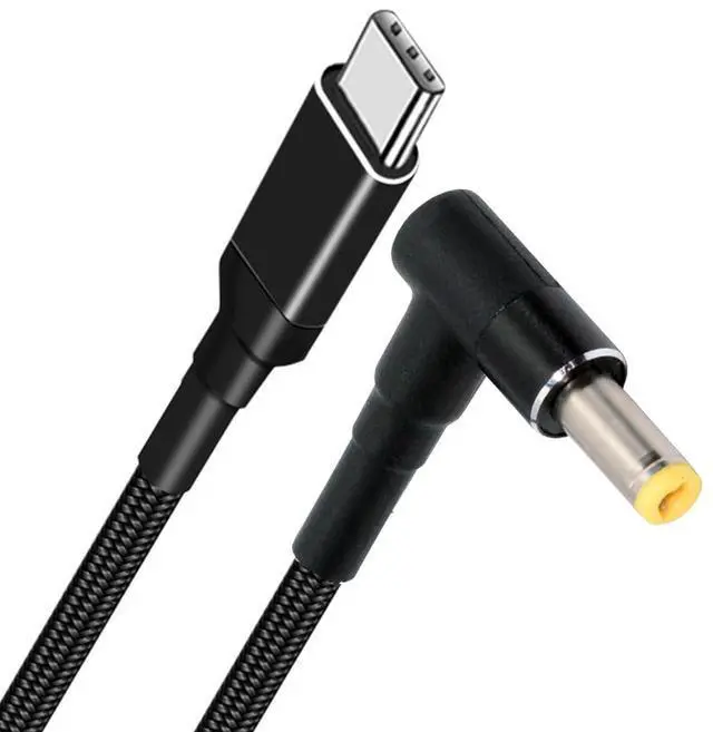 Main image of 100W USB Type-C USB-C Power Input to 20V DC Plug 5.5 * 2.5mm Output 20V 5A 100W & 65W PD Charge Cable Compatible with Laptop (6ft/180cm)