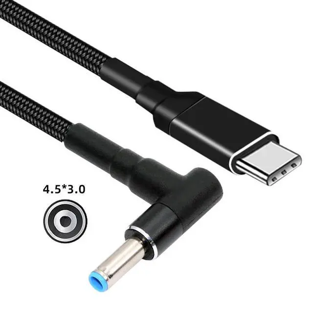 Alt view image 2 of 7 - 100W USB Type-C USB-C Power Input to 20V DC Plug 4.5 * 3.0mm Output 20V 5A 100W & 65W PD Charge Cable Compatible with Laptop (6ft/180cm)