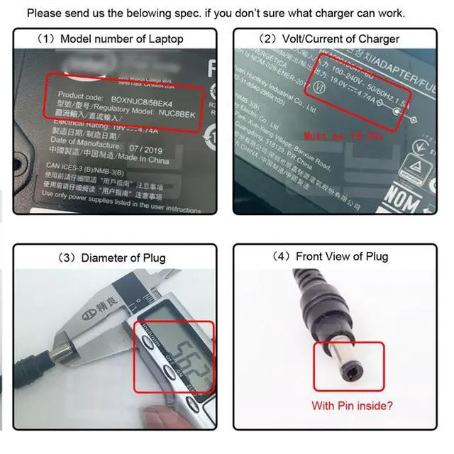 Alt view image 4 of 7 - 100W USB Type-C USB-C Power Input to 20V DC Plug 6.0 * 1.4 * 0.6mm Output 20V 5A 100W & 65W PD Charge Cable Compatible with Laptop (6ft/180cm)