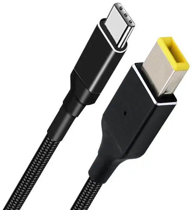 Main image of 100W USB Type-C USB-C Power Input to Rectangular Jack Output 20V 5A 100W & 65W PD Charge Cable Compatible with Thinkpad X1 Legion Y7000P Laptop (6ft/180cm)