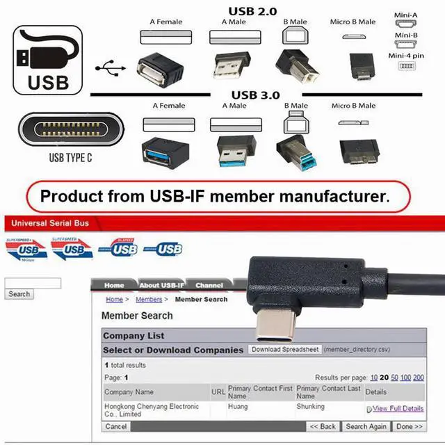 Alt view image 4 of 7 - USB 3.1 Type-C Left Right Angled Type 90 Degree to Standard USB3.0 Data Cable Compatible for Camera Link VR (1.5M)