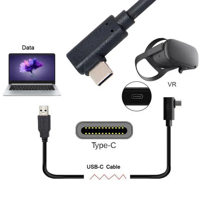 Alt view image 7 of 7 - USB 3.1 Type-C Left Right Angled Type 90 Degree to Standard USB3.0 Data Cable Compatible for Camera Link VR (1.5M)