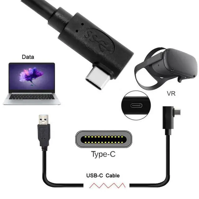 Alt view image 6 of 7 - USB 3.1 Type-C Left Right Angled Type to Standard USB3.0 Data Cable Compatible for Camera Link VR (5.0M)