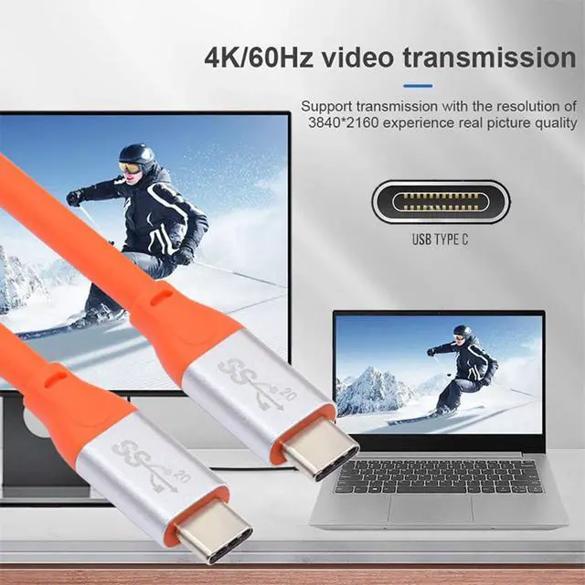 Alt view image 2 of 7 - Ultra Soft High Flex USB4 Cable Male to Male 20Gbps with 100W Charging and 8K 5K@60Hz USB4.0 Compatible with Thunderbolt3/4 (50cm)