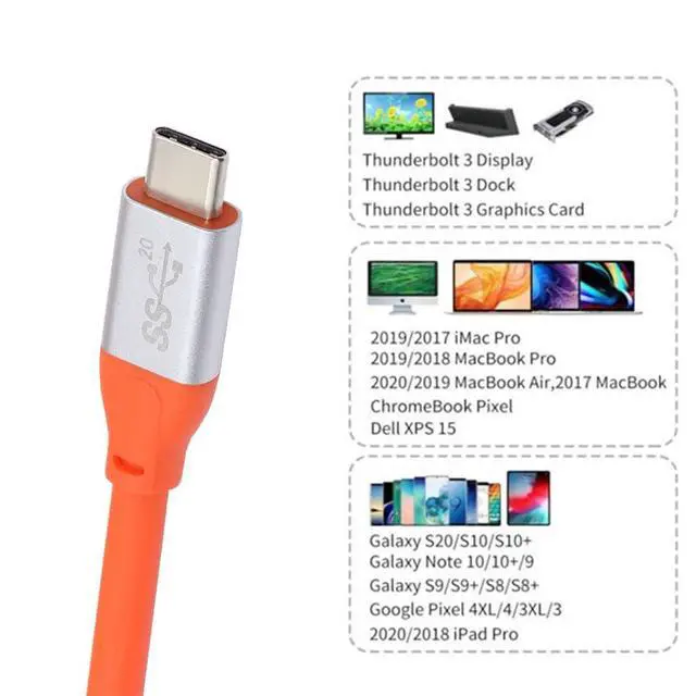 Alt view image 5 of 7 - Ultra Soft High Flex USB4 Cable Male to Male 20Gbps with 100W Charging and 8K 5K@60Hz USB4.0 Compatible with Thunderbolt3/4 (50cm)