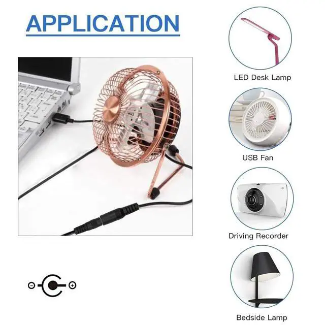 Alt view image 4 of 7 - USB Type-A Male Input to 5V DC 4.0 * 1.7mm Output Power Charge Cable 100cm for DC5V Desk Lamp Fan Camera