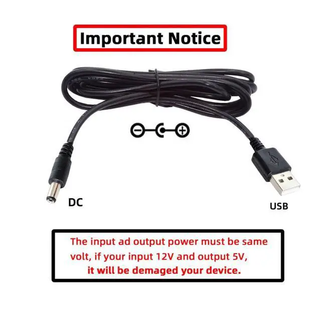 Alt view image 6 of 7 - USB Type-A Male Input to 5V DC 5.5 * 2.1mm Output Power Charge Cable 100cm for DC5V Desk Lamp Fan Camera