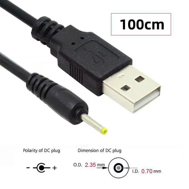 Alt view image 7 of 7 - USB Type-A Male Input to 5V DC 2.5 * 0.7mm Output Power Charge Cable 100cm for DC5V Desk Lamp Fan Camera