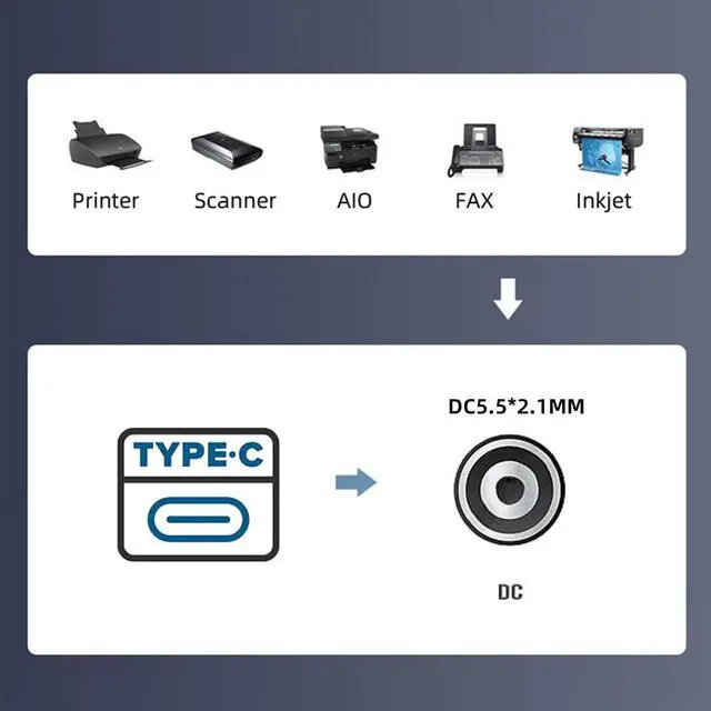 Alt view image 7 of 7 - Type C USB-C Input with 5.1K Resistor to 5V DC 5.5 * 2.1mm Output Power Charge Cable 100cm for DC5V Desk Lamp Fan Camera
