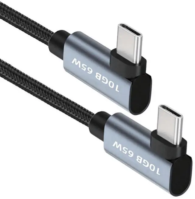Main image of USB-C 10Gbps Type-C Angled Male to Male Video 4K Power PD 65W Cable Dual Right Angled 90 Degree Connector (100cm)