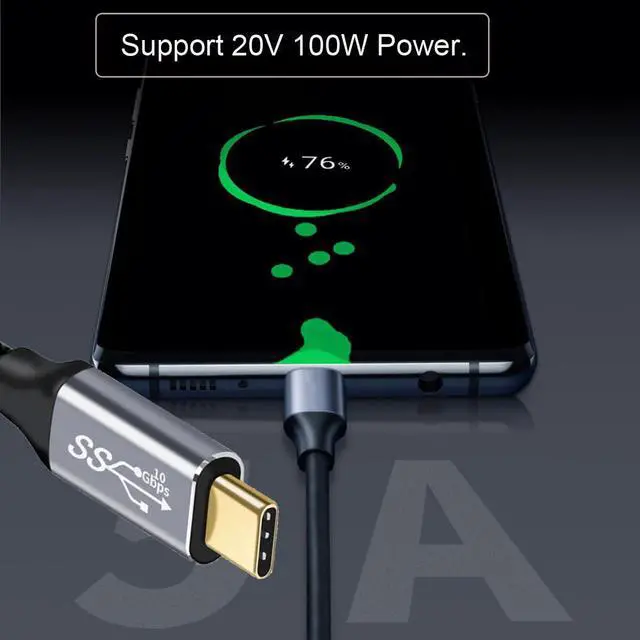 Alt view image 5 of 7 - 10Gbps USB-C USB 3.1 Type C Gen2 Male to Male Data Video 100W Cable with E-Marker for Tablet & Phone & Laptop (1.5M)