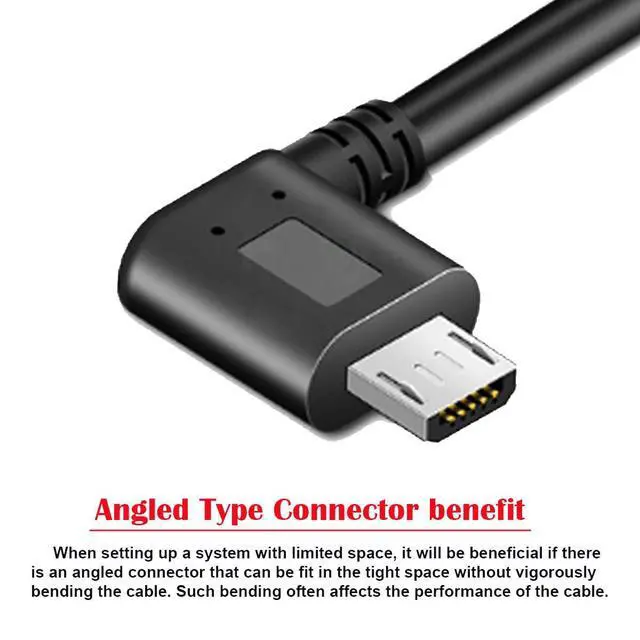Alt view image 3 of 7 - 90 Degree Left Angled Micro USB 2.0 Male to Female Data Charge Cable 480Mbps for Phone Extension (50cm)