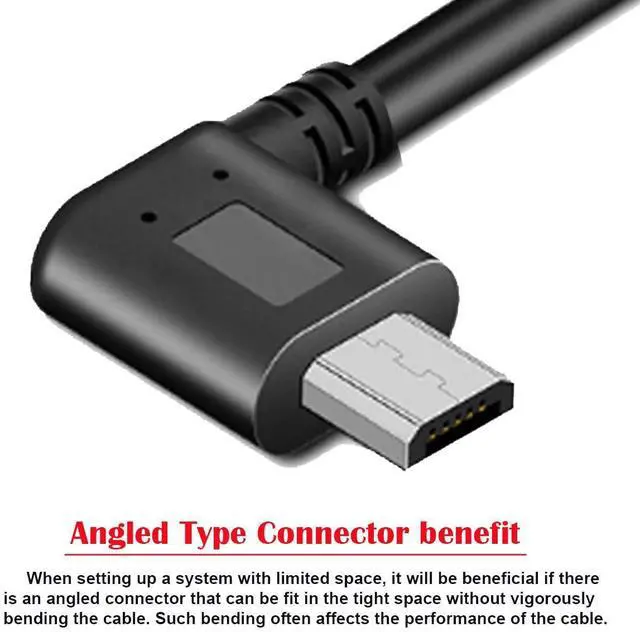Alt view image 7 of 7 - 90 Degree Right Angled Micro USB 2.0 Male to Female Data Charge Cable 480Mbps for Phone Extension (50cm)
