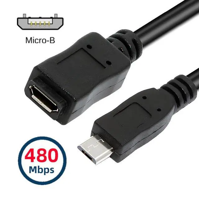 Alt view image 7 of 7 - Full 5Pin Connected Micro USB 2.0 Type-B 5Pin Male to Female Extension Cable for Tablet Phone Data Power OTG (150cm)