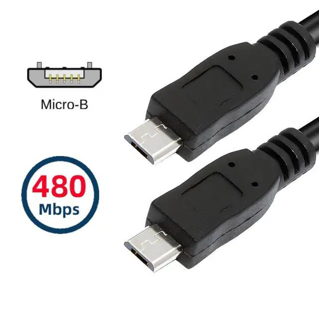 Alt view image 7 of 7 - Micro USB2.0 Male to Micro USB Male 5Pin Data Charge Cable 480Mbps for Phone Tablet Camera (100cm)