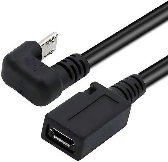 Main image of Opposite U Shape Back Angled Micro USB 2.0 Male to Female Data Charge Cable 480Mbps for Phone Extension (30cm)