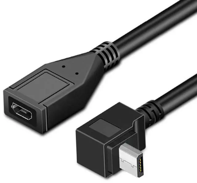 Main image of 90 Degree Up Angled Micro USB 2.0 Male to Female Data Charge Cable 480Mbps for Phone Extension (25cm)
