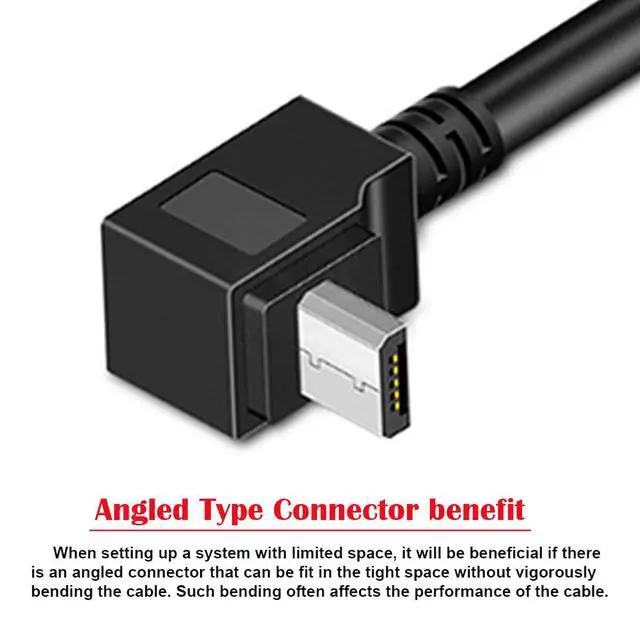 Alt view image 4 of 7 - 2pcs Up & Down 90 Degree Angled Micro USB 2.0 Male to Female Extension Cable 0.2m Full Pin Connected (20CM)