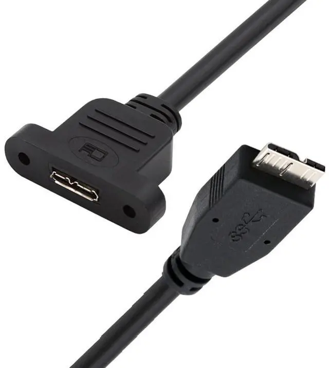 Main image of USB 3.0 Micro Male to Micro 3.0 Type-B Female Screw Mount Type Extension Power Data Cable 480Mbps (50cm)