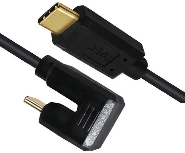 Main image of USB3.1 Type-C Male to USB-C Male 360 Degree Opposite Back Angled Connector 10Gbps Data 4K Video 65W Power Cable 3ft (100cm)