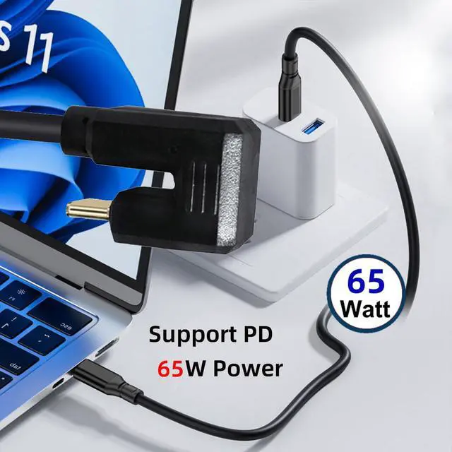 Alt view image 3 of 7 - USB3.1 Type-C Male to USB-C Male 360 Degree Opposite Back Angled Connector 10Gbps Data 4K Video 65W Power Cable 3ft (100cm)