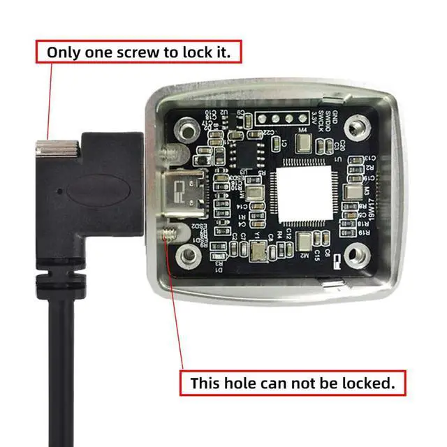 Alt view image 6 of 7 - USB 3.1 Type-C Male Single Screw Angled to Dual Thumbscrew Locking USB-C Up Down Angled 90 Degree 10Gbps Data Cable Panel Mount Type 3ft (100cm)