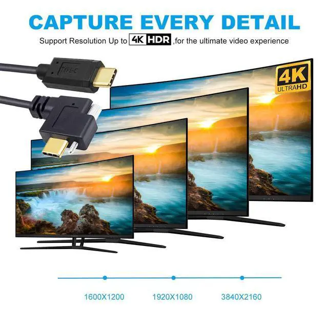 Alt view image 4 of 7 - USB 3.1 Type-C Male to Single Thumbscrew Locking USB-C Horizontal 90 Degree Left Right Angled 10Gbps Data Cable Panel Mount Type 3ft (100cm)