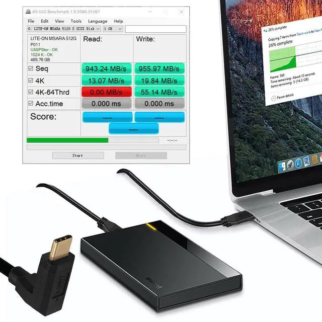 Alt view image 5 of 7 - USB3.1 Type-C Male to USB-C Male Vertical 90 Degree Up Down Angled Connector 10Gbps Data 4K Video 65W Power Cable 3ft (100cm)