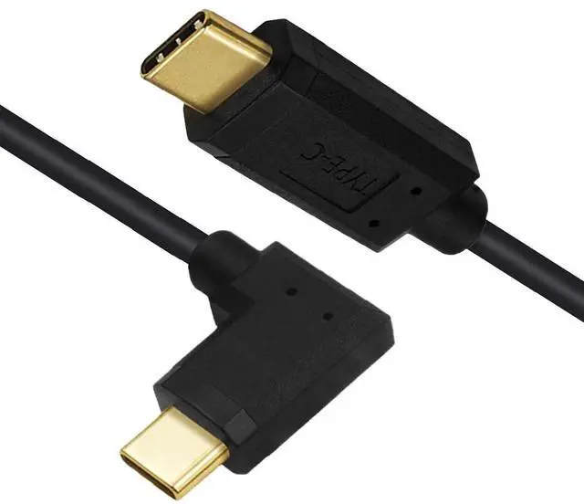 Main image of USB3.1 Type-C Male to USB-C Male Horizontal 90 Degree Left Right Angled Connector 10Gbps Data 4K Video 65W Power Cable 3ft (100cm)