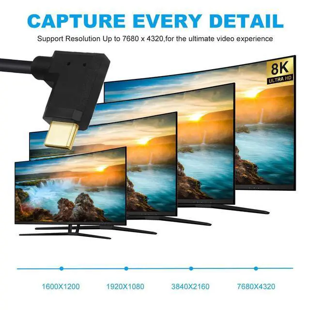 Alt view image 4 of 7 - USB3.1 Type-C Male to USB-C Male Horizontal 90 Degree Left Right Angled Connector 10Gbps Data 4K Video 65W Power Cable 3ft (100cm)